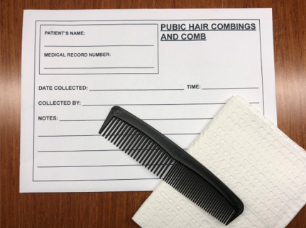 Comb and public hair collection form